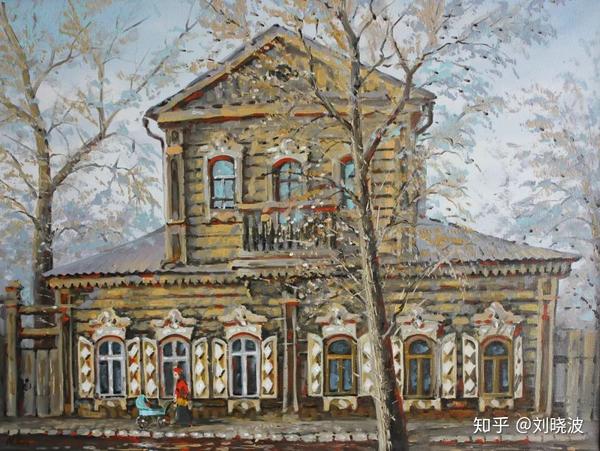 米哈伊尔·库兹涅佐夫《伊尔库茨克的木头房子》 60х80см 2018年