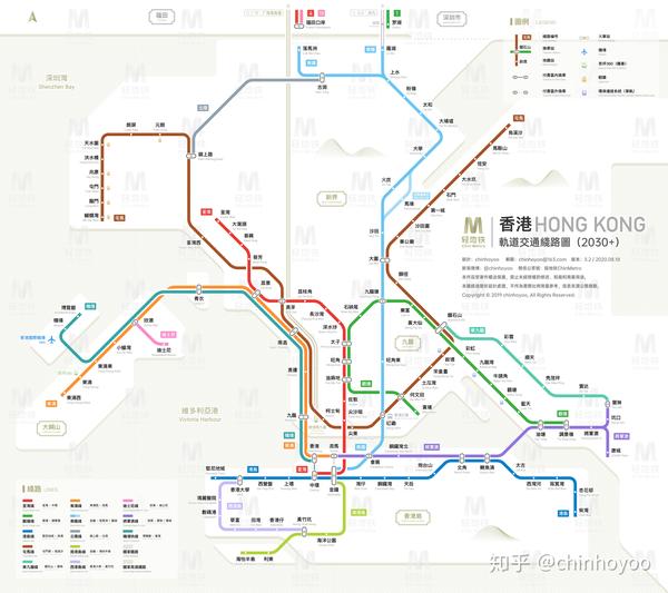 香港轨道交通线路图2030运营版