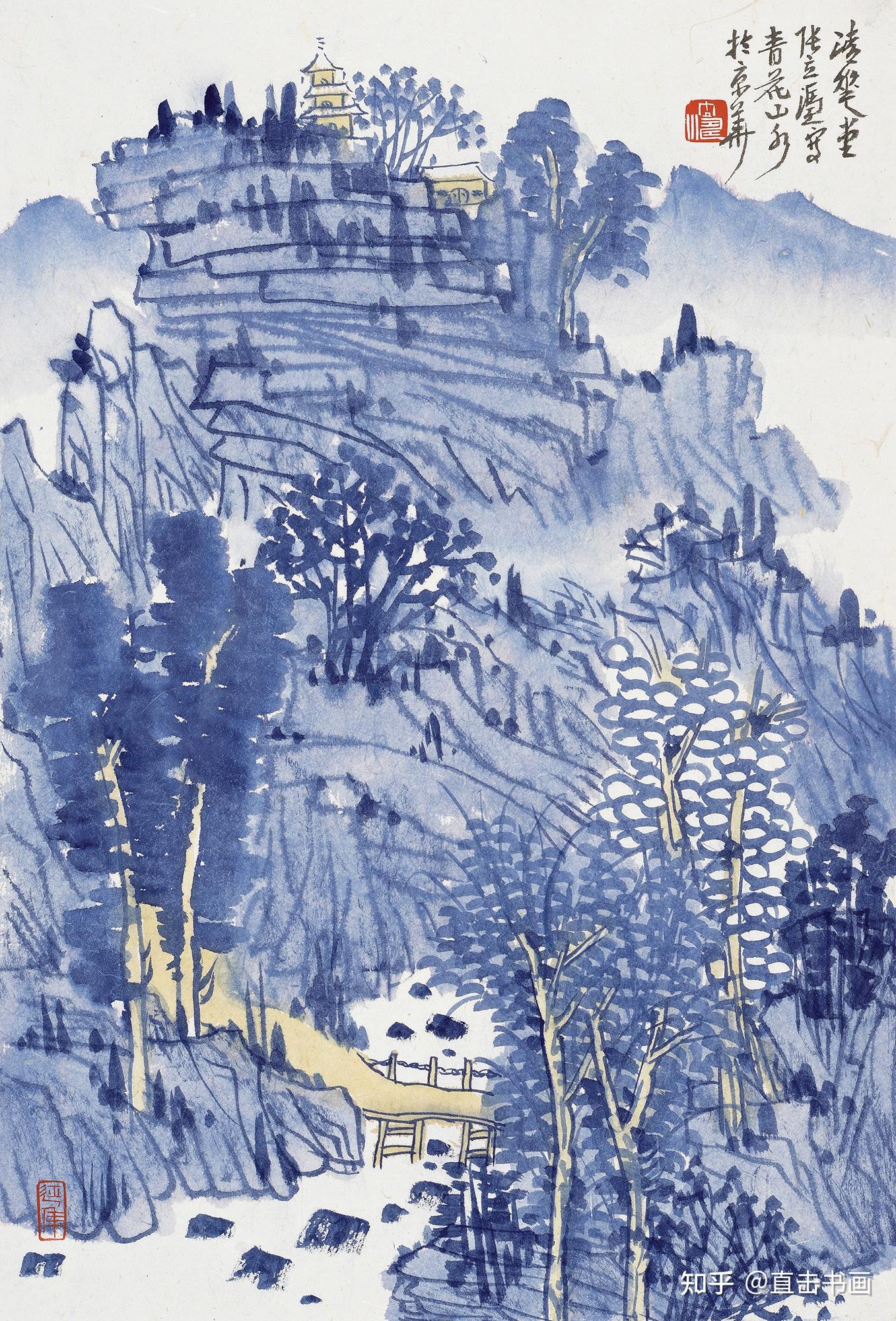 中国美术家协会会员张立涛青花山水画欣赏