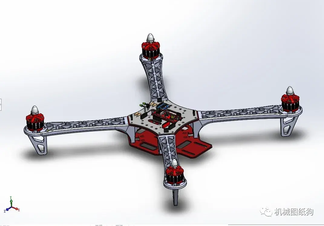 飞行模型joopbrokkingdiy四轴无人机框架3d图纸solidworksstep