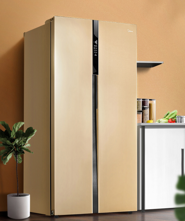 美的(midea) bcd-471wspzm(e)十字双开门家用冰箱,这款冰箱的颜色外形