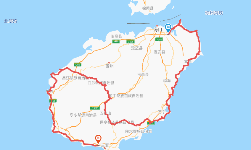 4,东横中西环线:东线到兴隆横穿海南翻鹦哥岭,九架岭到白沙县云海尾