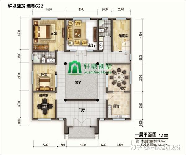 高端二层中式别墅带院设计,古香古色的小户型四合院,非常适合父母居住