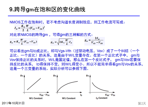 9跨导gm在饱和区的变化曲线