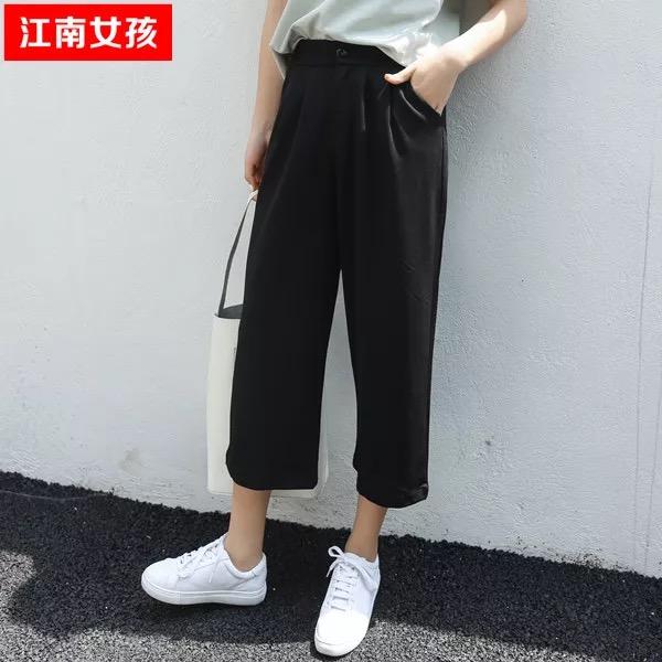 黑色阔腿裤配白色帆布鞋怎么样呢? - 会长长的