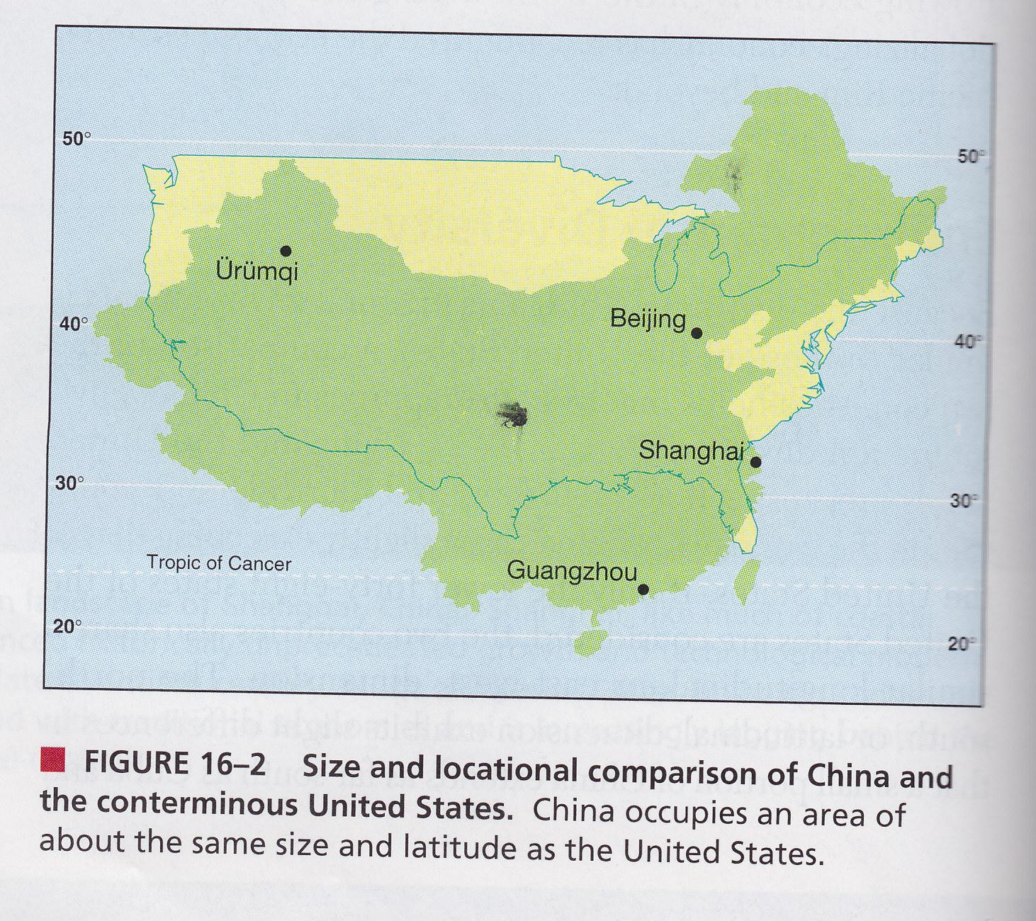 美国和中国的地理条件相比较,哪个优越,优越在