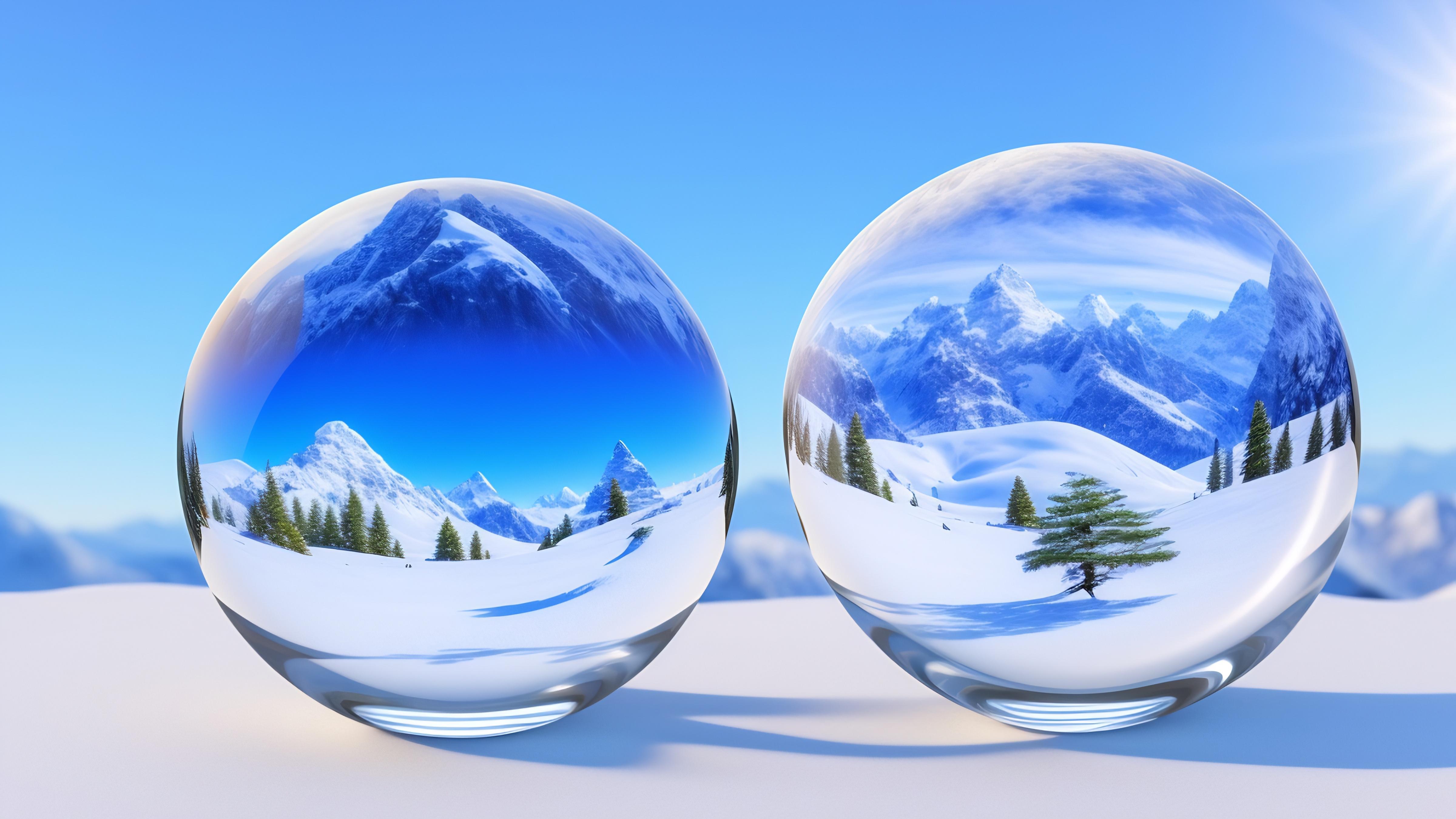 平凡看客 的想法: 唯美水晶球中的雪景电脑壁纸 | 唯美水晶球中的雪景