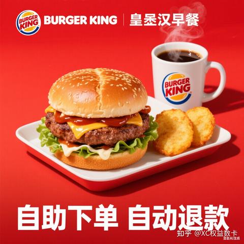 汉堡王-(早餐)牛肉蛋麦芬+薯饼/油条/太阳蛋+热豆浆/中可/美式/橙汁小