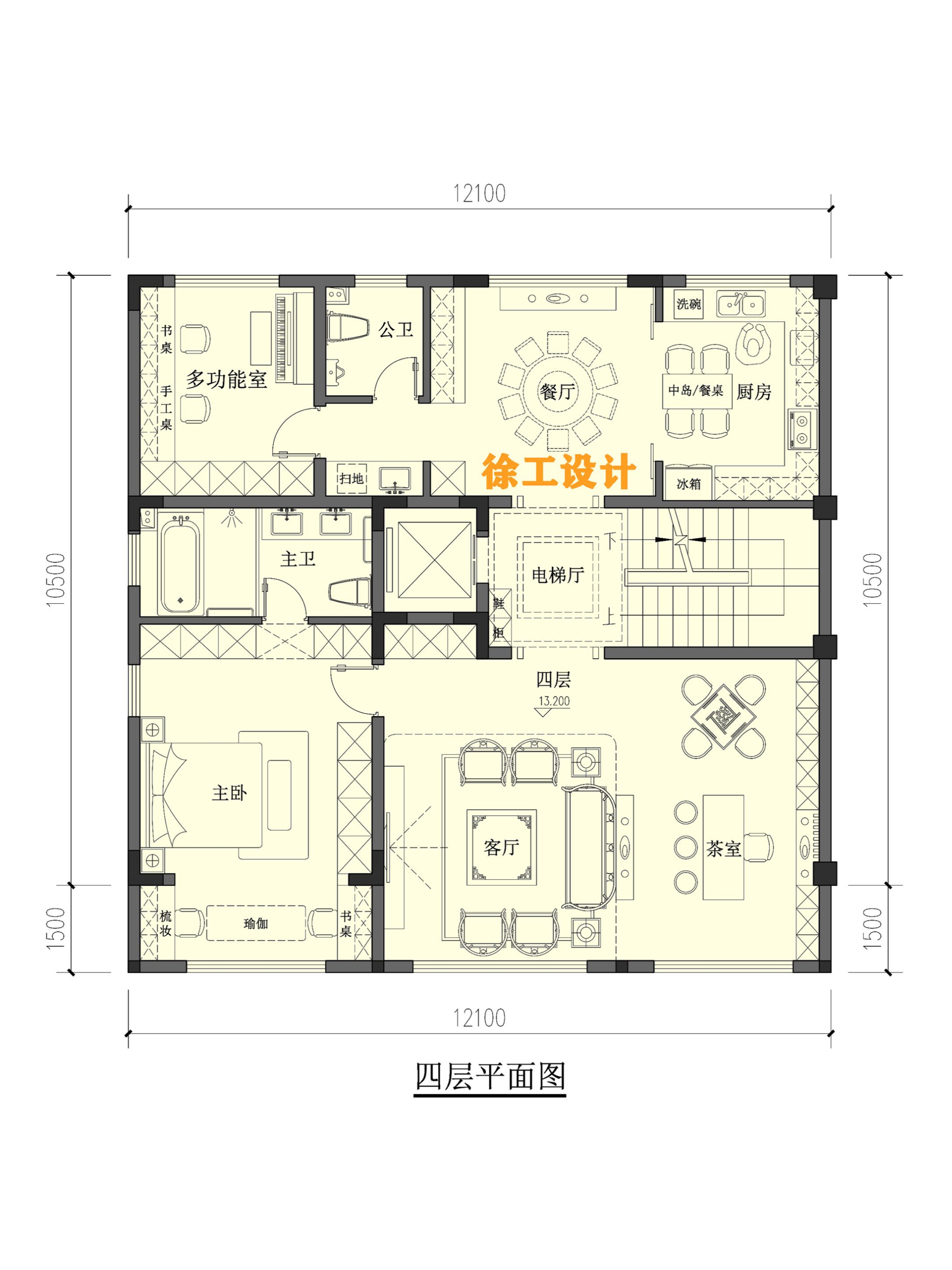 一层商铺,二三层出租,四五六层自住的农村自建房别墅平面图