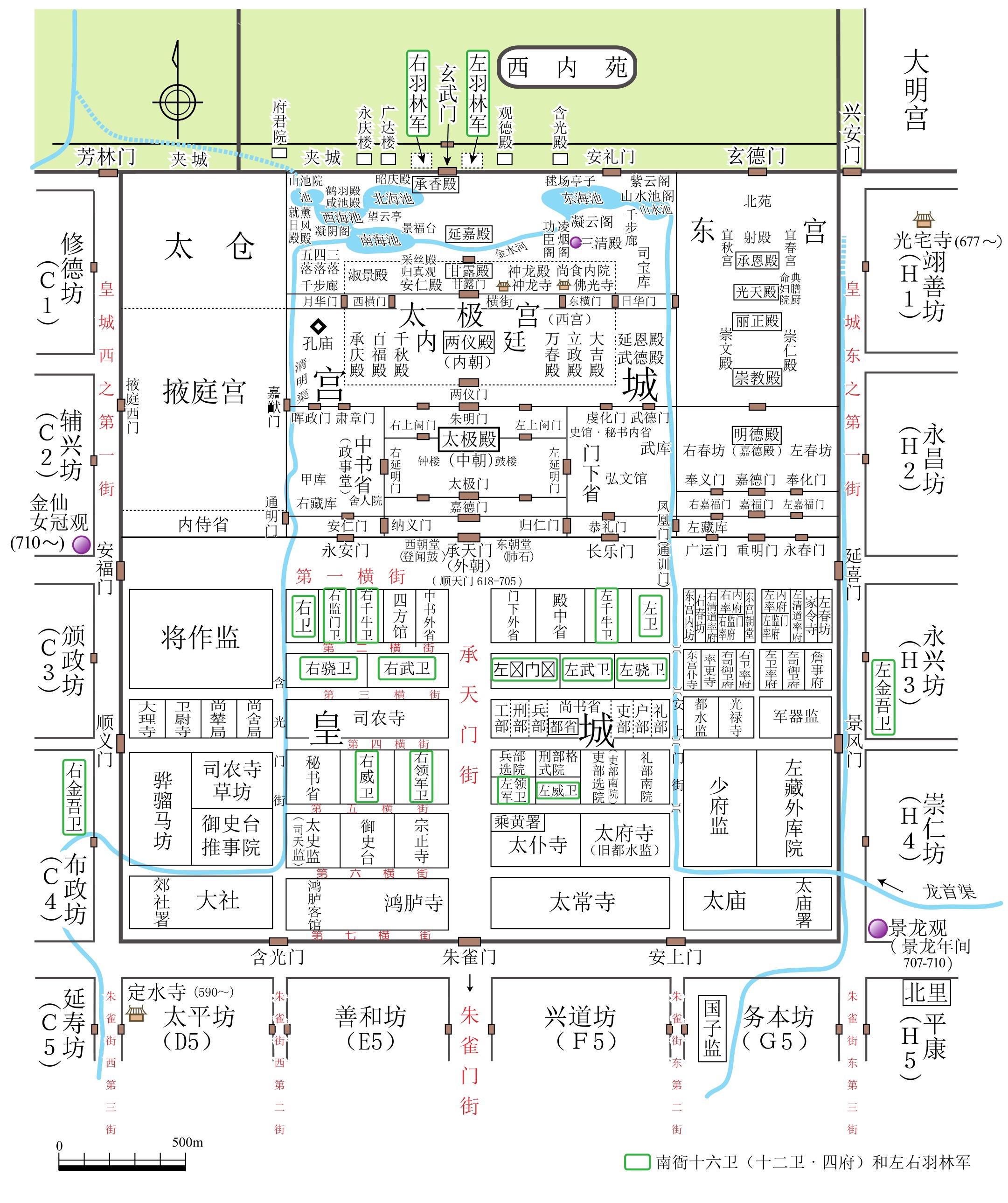 唐长安城中轴线图片