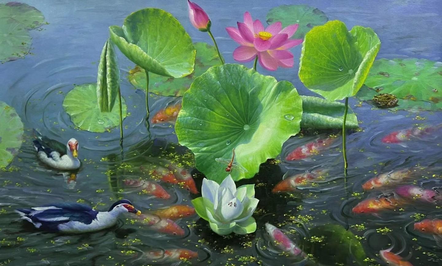 朝鲜画家创作基地 的想法: 朝鲜油画《悠然天地》