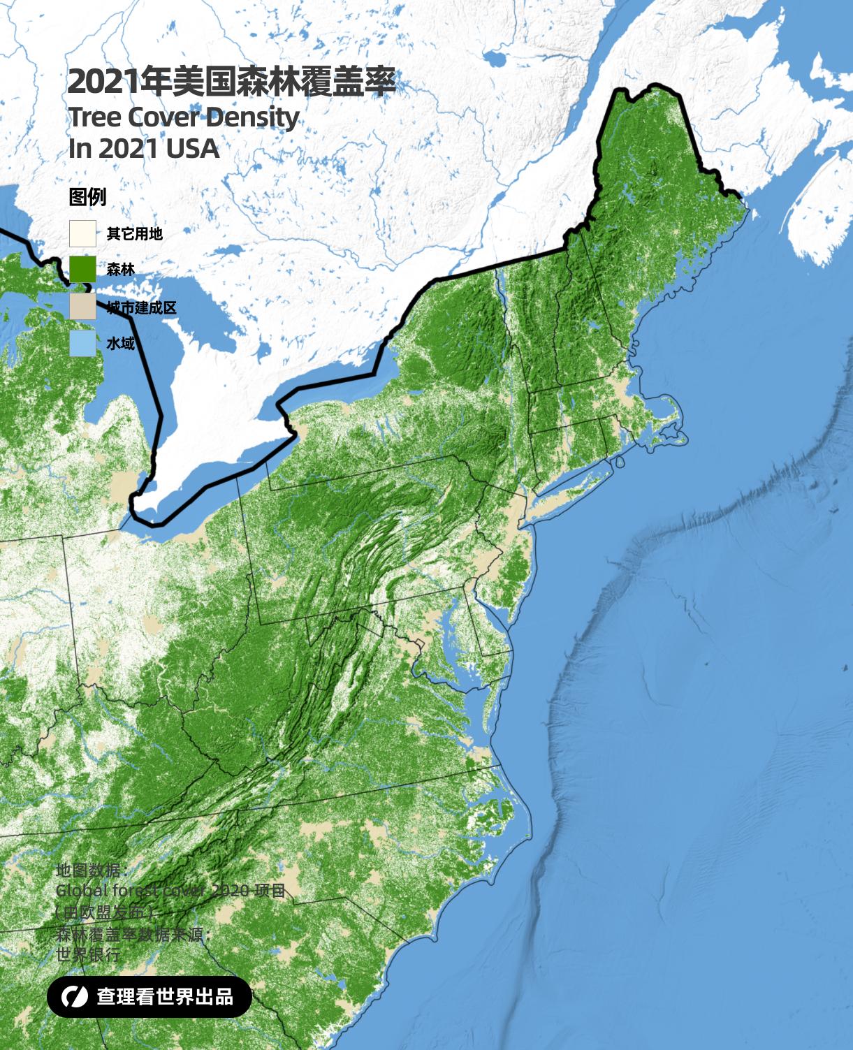 美国森林分布图片