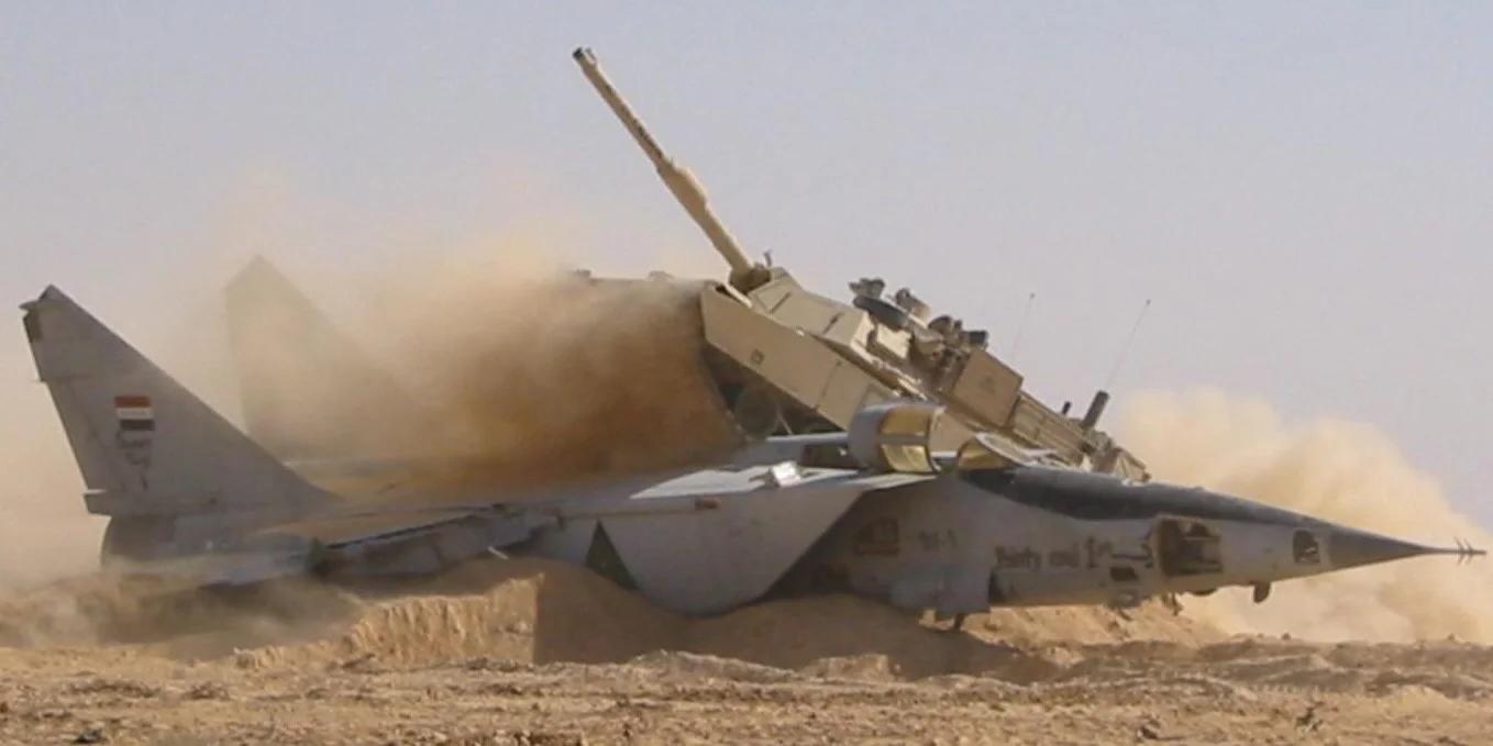 m1a2艾布拉姆斯碾压米格-25战斗机