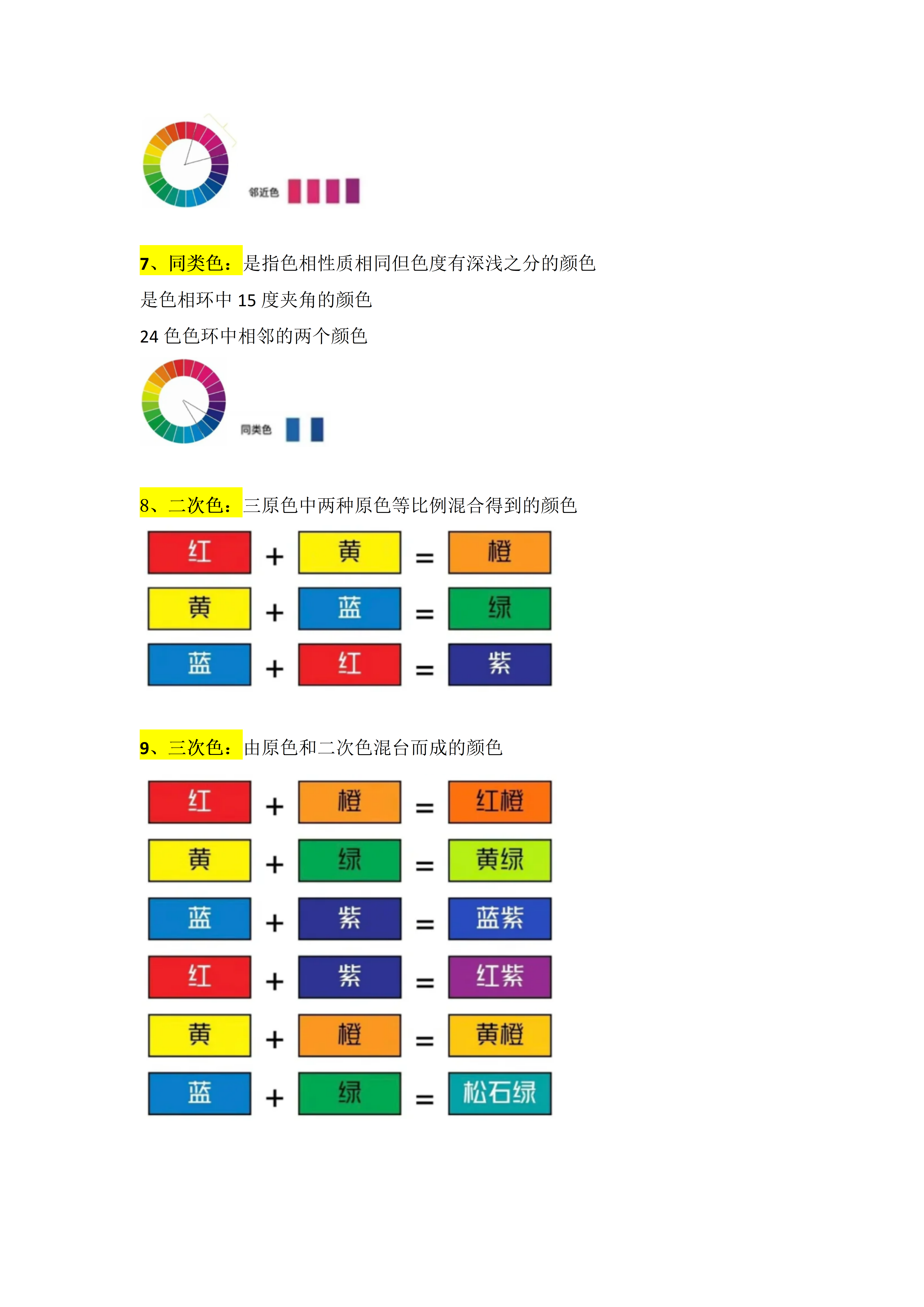 美术颜色搭配口诀图片