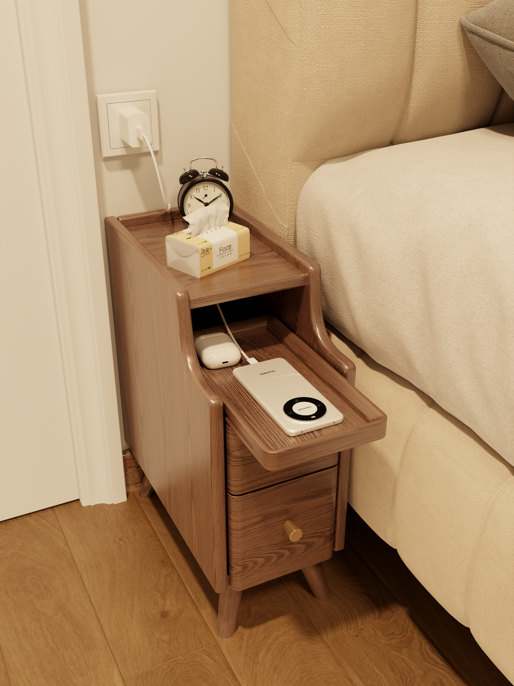 万吐丝锐 的想法: 小户型床头柜,仅仅20cm |  a class="hash_tag"