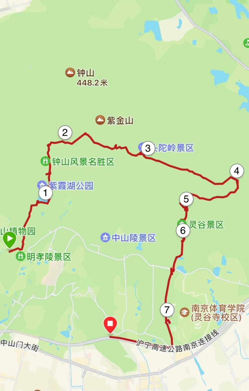 打开窗户 的想法: 南京紫金山路线