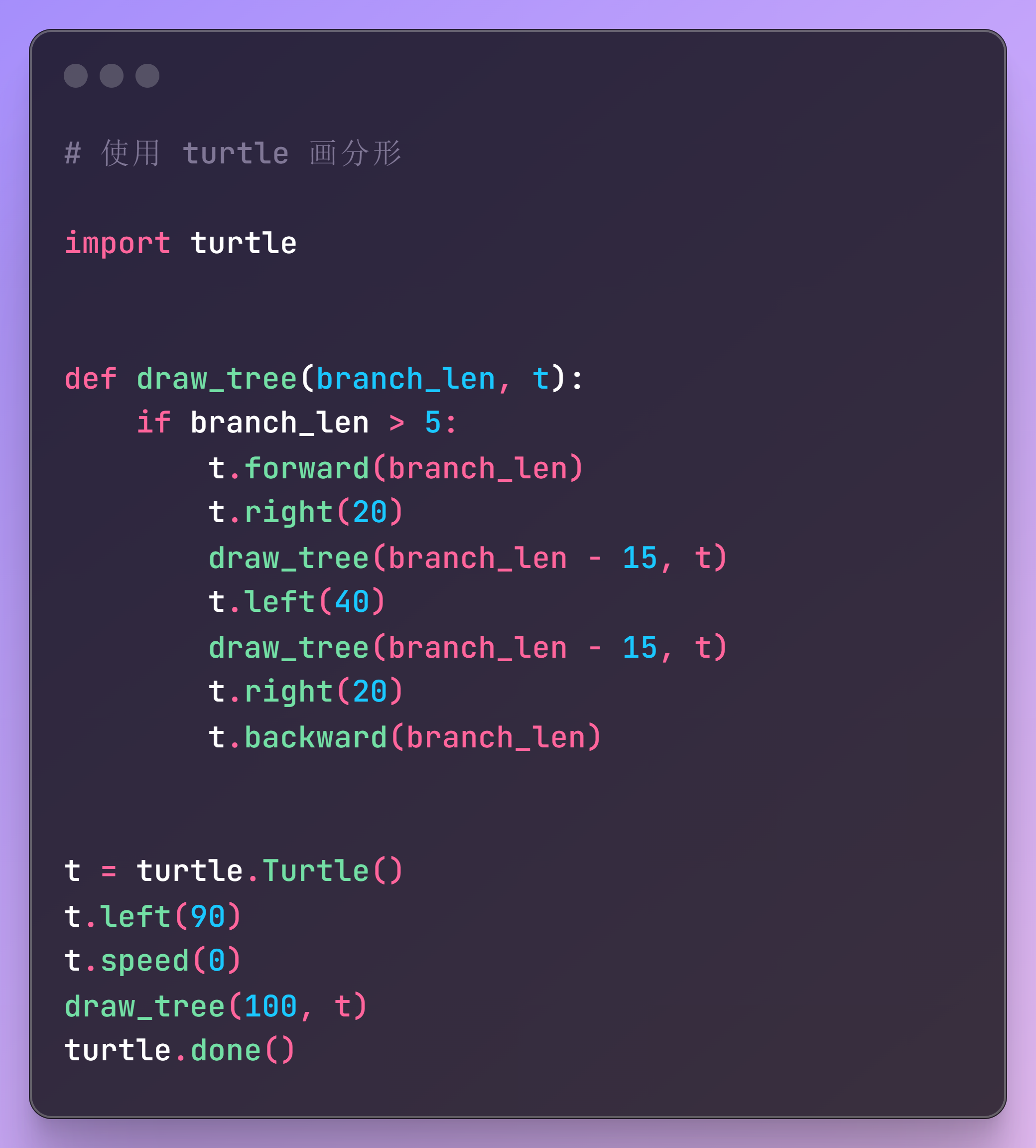 使用python画出有趣的分形图形主要用到turtle为了方便大家复制代码