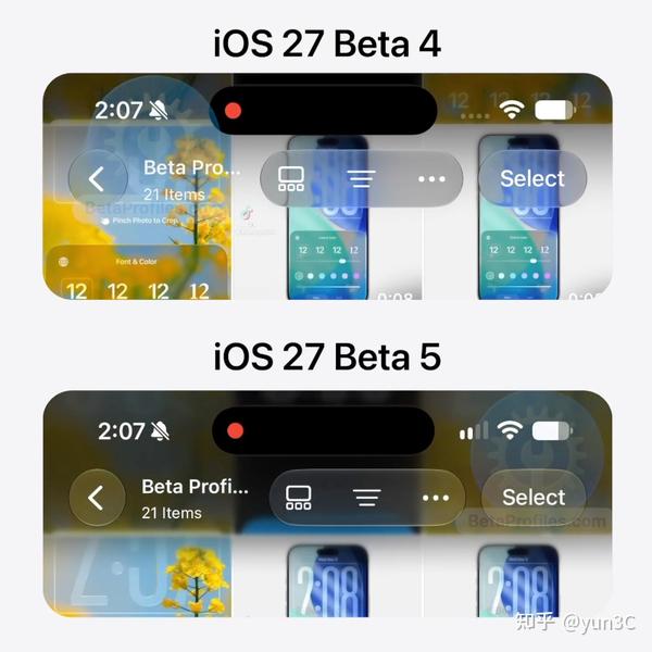 yun3C 的想法: iOS 27 Beta 5 图标新变化 | 时隔三周,开发者预览版 iOS 27 Beta 5 推送。这个版本调整了多个 ...