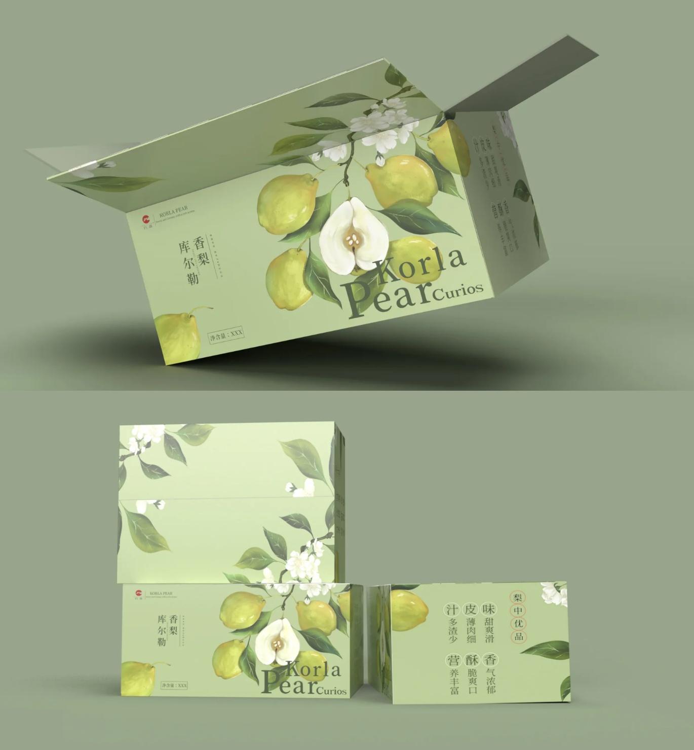 晓元 的想法: 创意库尔勒香梨包装 精美的青梨包装设计