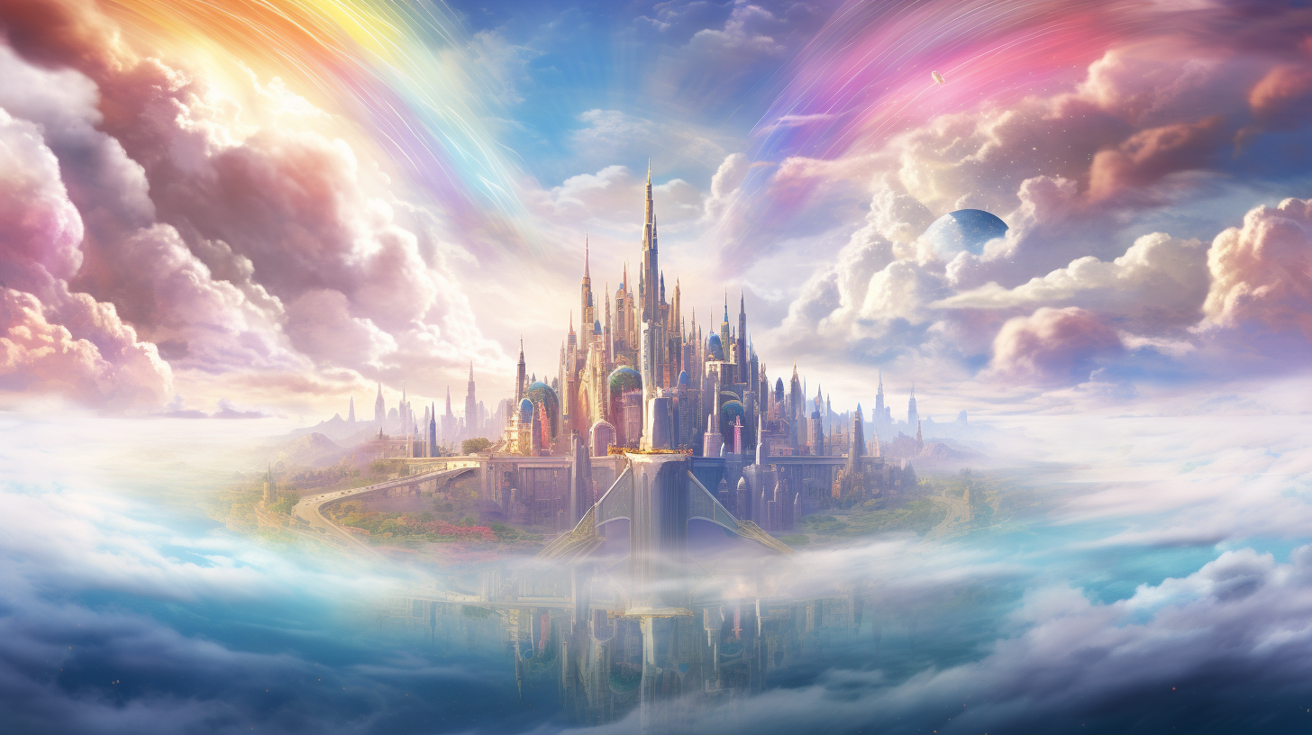 云中之城2很喜欢这样风格的城堡幻想中的城市空灵而梦幻的气氛