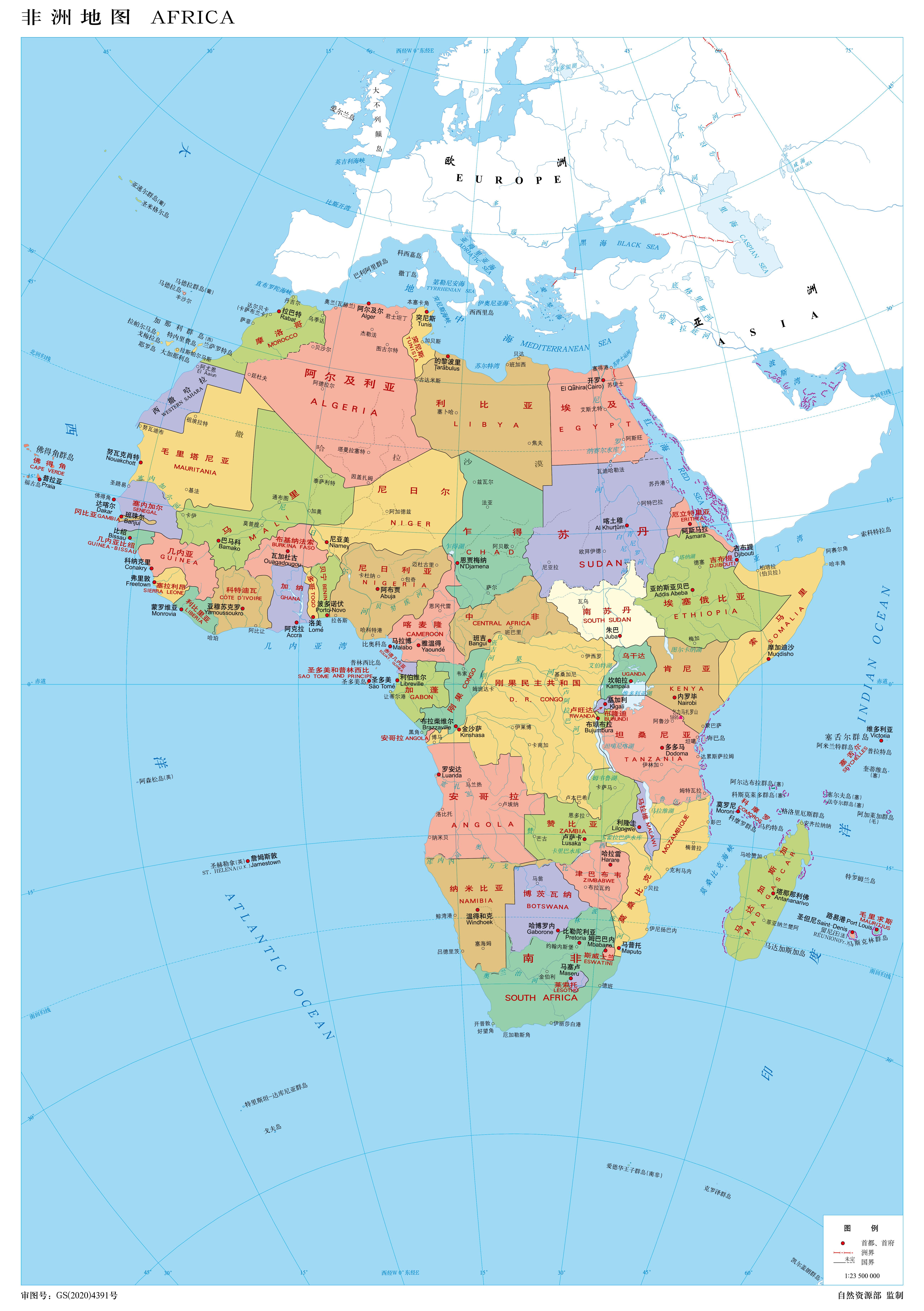 地理沙龙 的想法: 非洲有色标准政区图