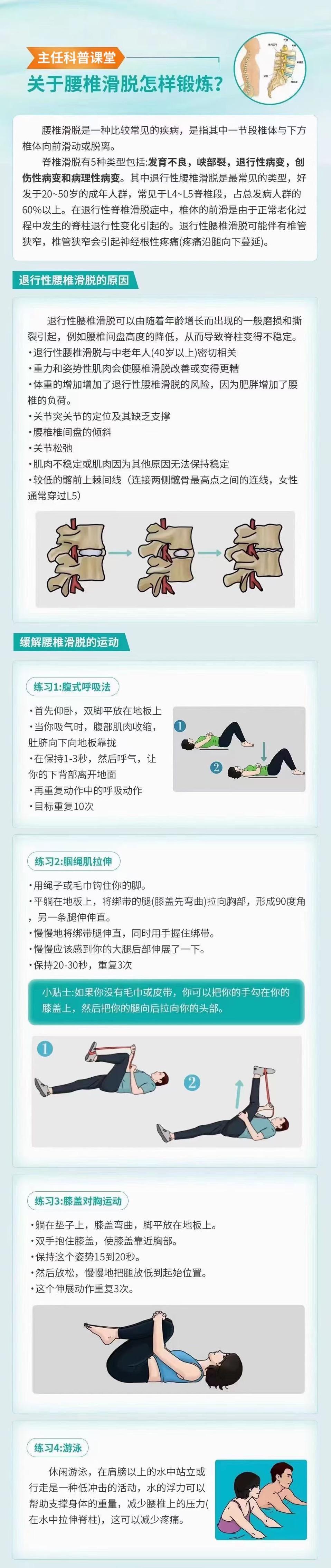 腰椎滑脱锻炼图动作图片