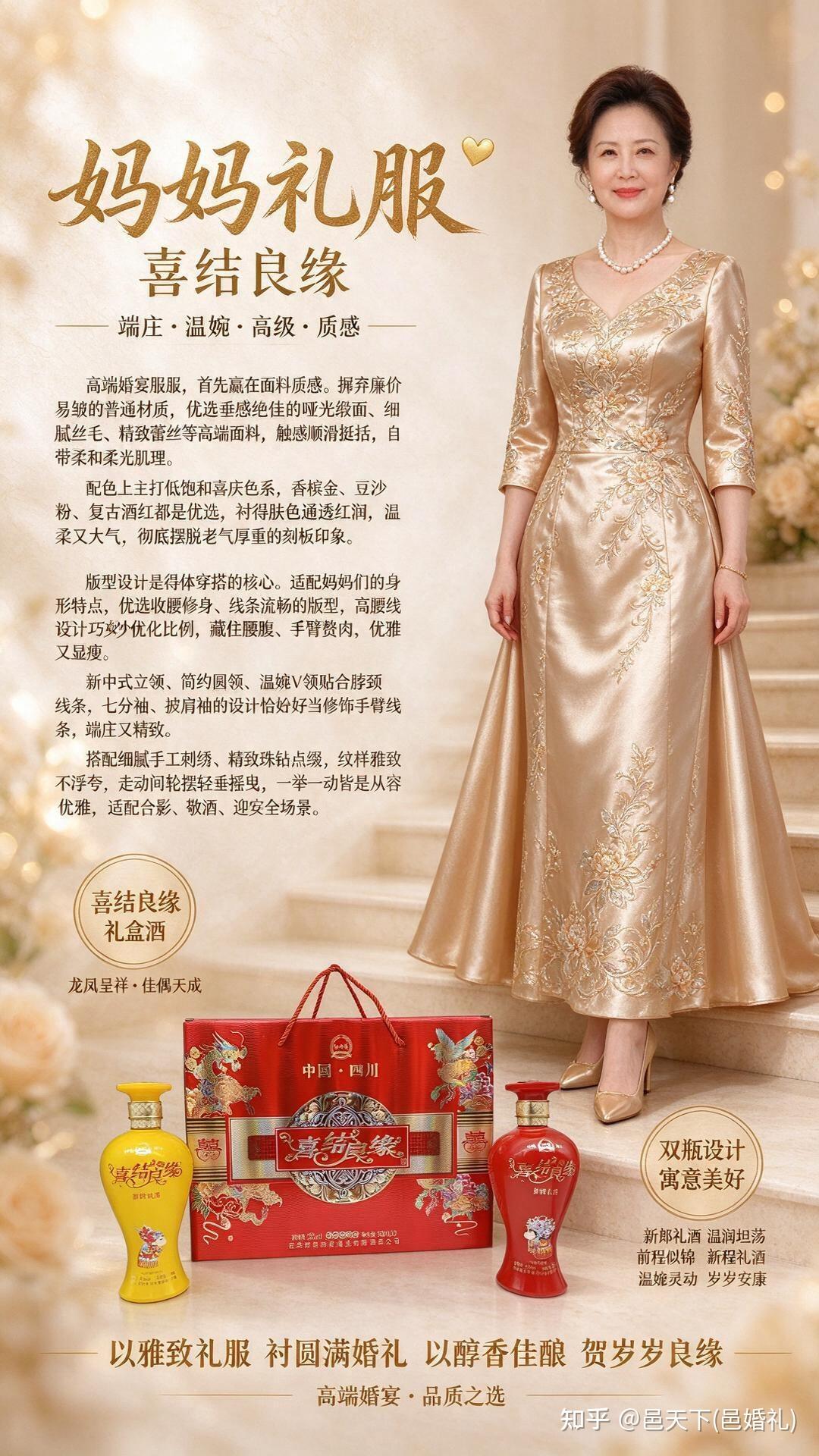 高端婚宴妈妈礼服，雅致显贵不抢风头