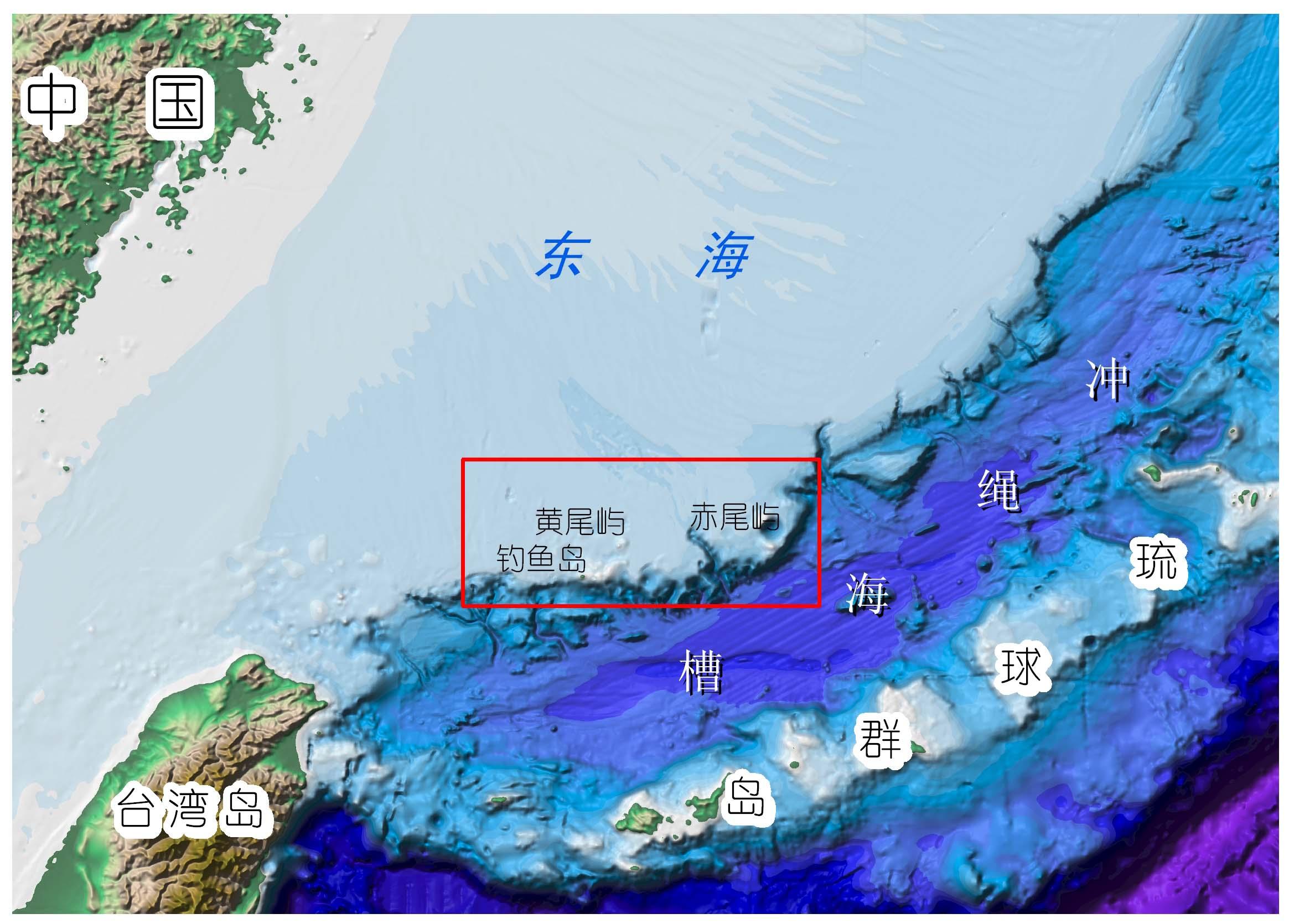 中国日本钓鱼岛地形图图片