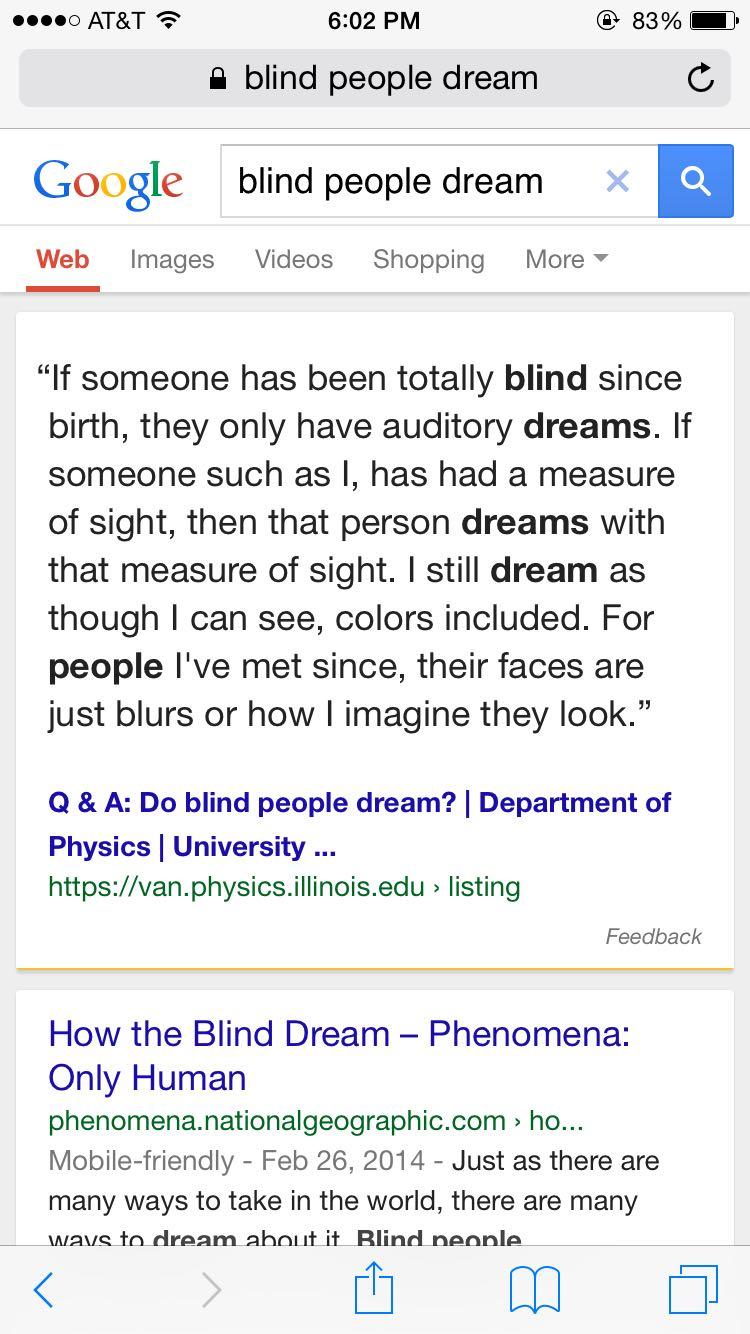 天生盲人会不会做梦?