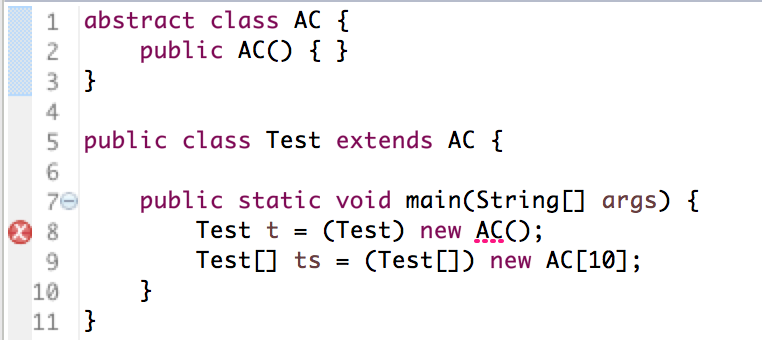 Java抽象类不可以实例化,确可以新建数组? - 面