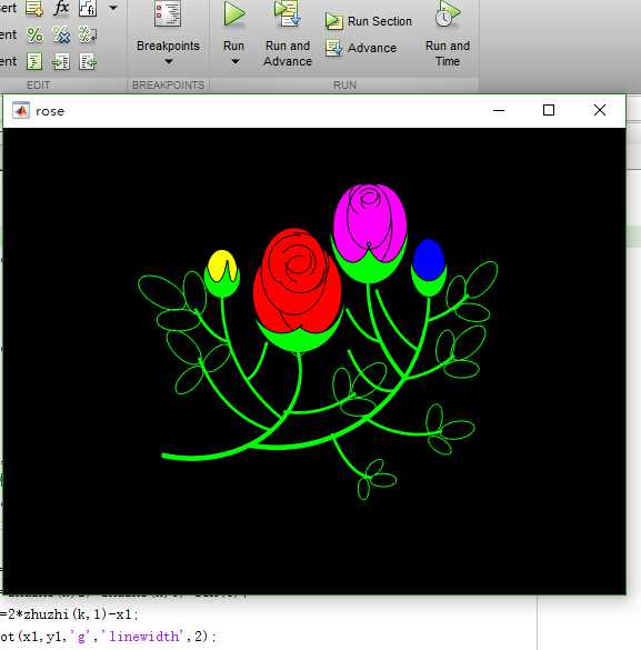 matlab画玫瑰花代码图片