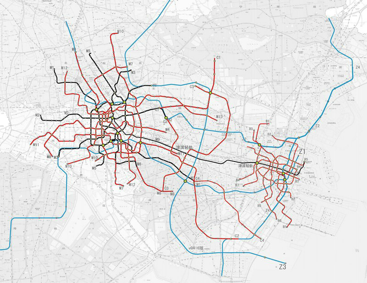 这是天津的地铁规划图