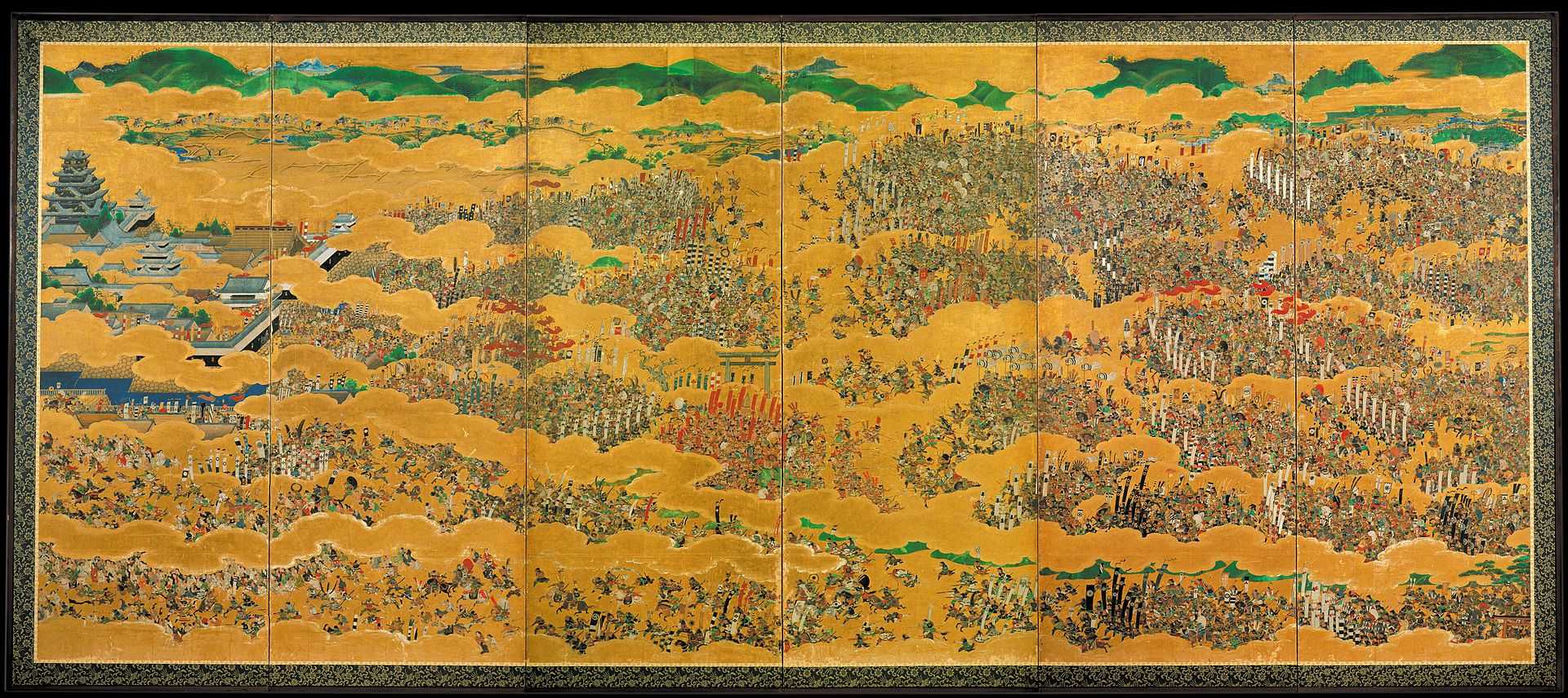 《大坂夏之阵图屏风右只》 (大阪城天守阁所蔵) 大坂夏之阵(1615) )