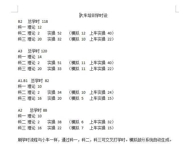 贵州省各车型学时,如假包换!你说,单以小车科目二,三36个小时刷满!