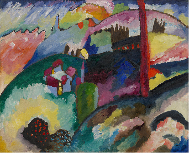 去和上面桥社的基希纳,蓝骑士社团基友弗兰茨马尔克的作品进行比较