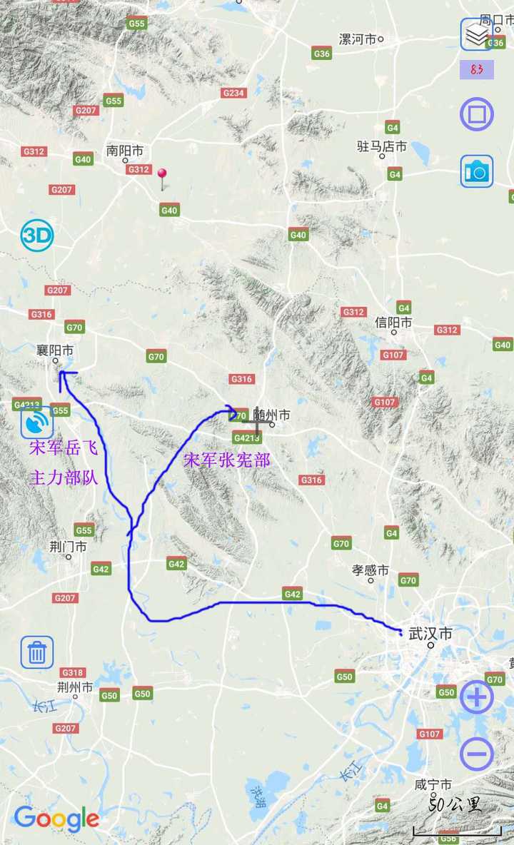 第一次岳飞北伐路径