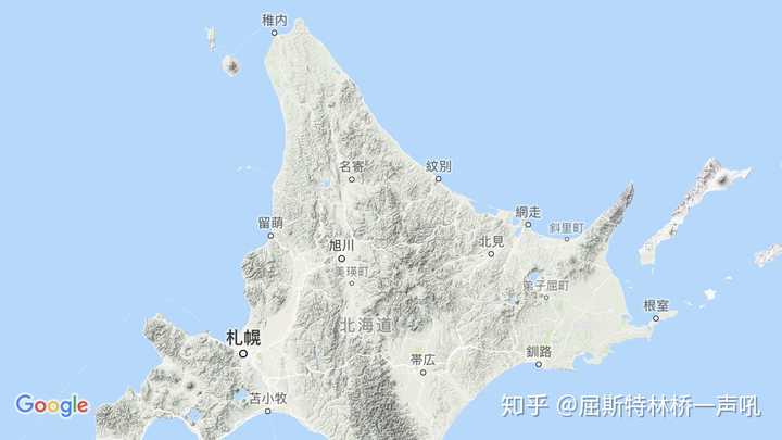 北海道地形图日本人预计苏军将兵分两路在根室和稚内上岸