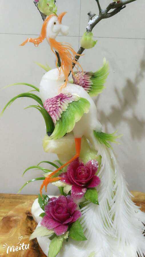 果蔬雕刻～花好月圆