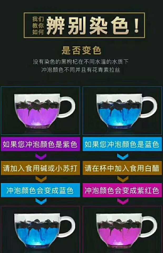 一张图告诉你咋么鉴别真假黑枸杞