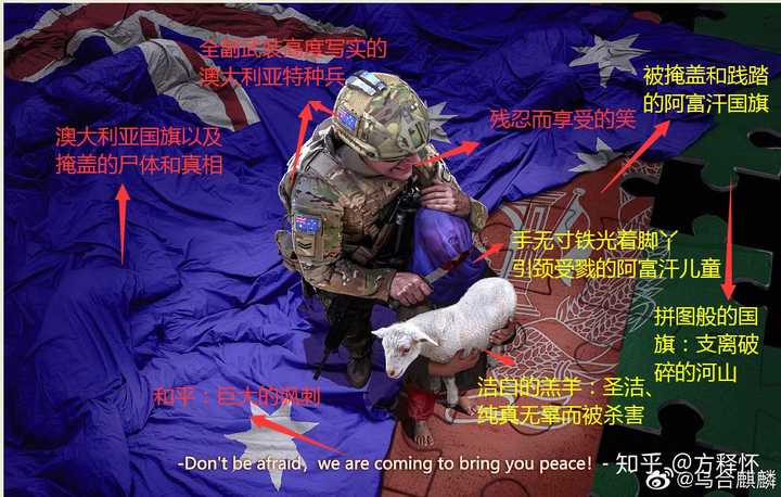 理由是「中方伪造并发布澳大利亚士兵割喉儿童的宣传图」?