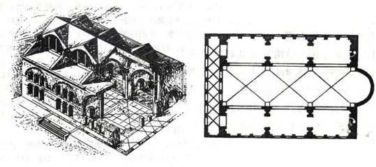 这个建筑是在什么方面体现出巴西利卡式空间的?