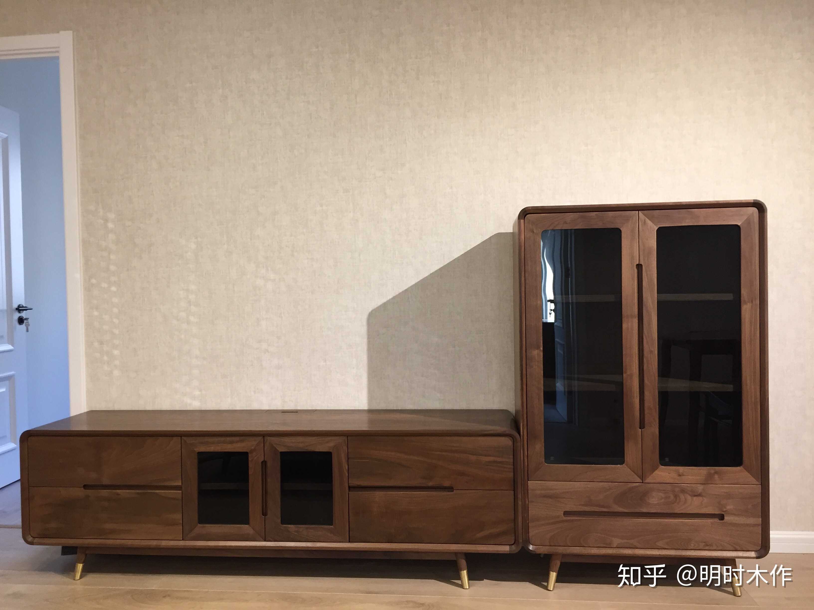 黑胡桃木电视柜组合