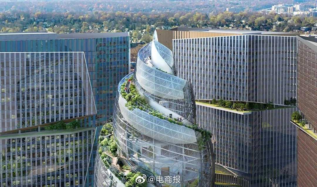 亚马逊建设第二个总部螺旋塔楼