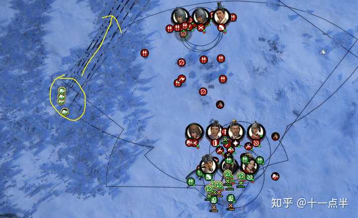 偃月阵可以最大限度的利用有限兵力扩大展开面积,加强防守能力.