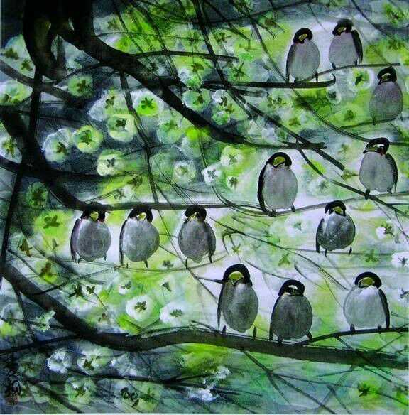 樱花小鸟(作者同为林风眠)