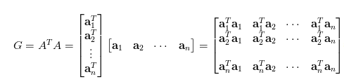 Gram matrix 格拉姆矩阵