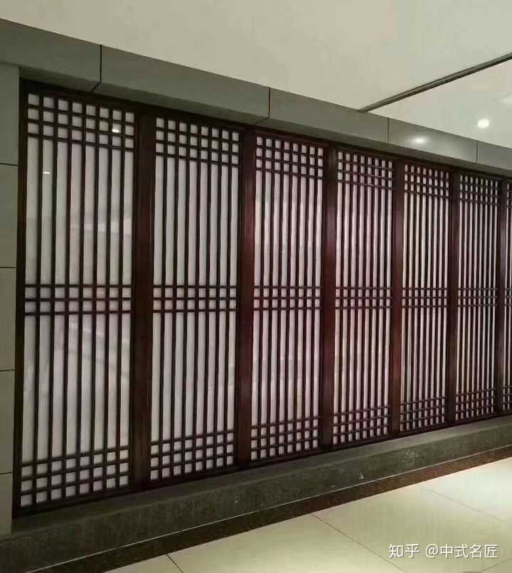 实木花格隔断中式