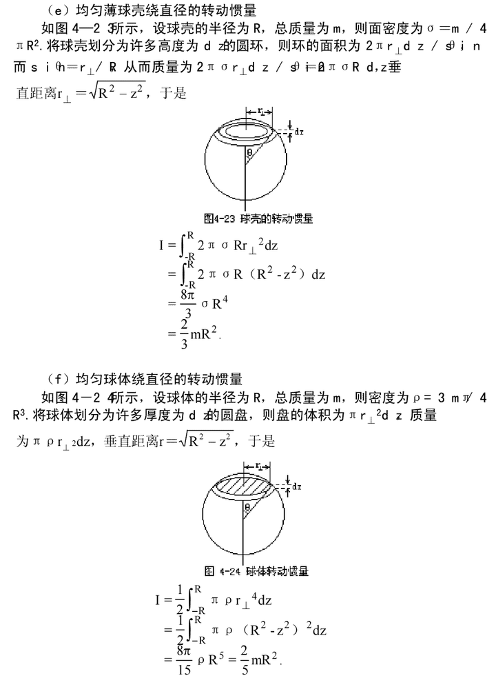 这个薄壁球壳的转动惯量为什么是这个呢