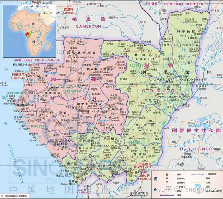 刚果布地形图图片