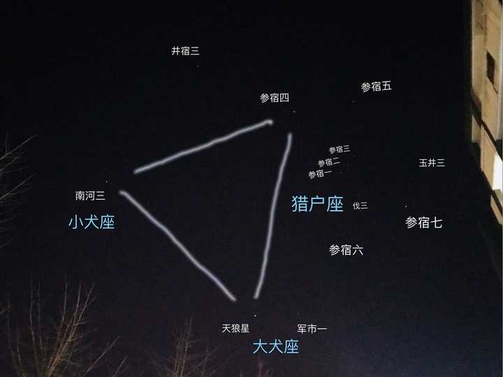 冬季大三角星空图图片